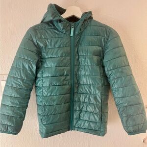 Kids Green Puffer Jacket by Primary
